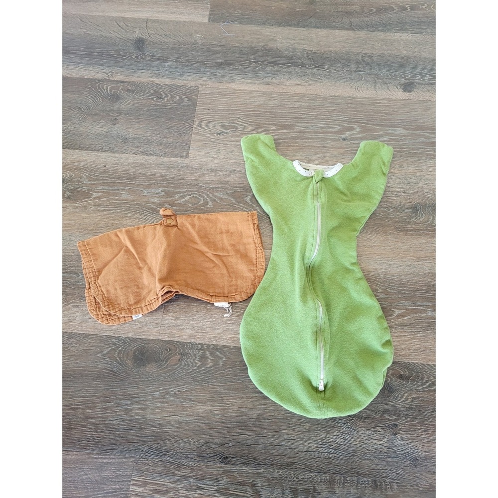 Swaddle‎ Designs Sack Small 0-3M Green & Indi Baby Burp Cloth with handle #S